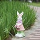 preview thumbnail 2 of 22, Glitzhome Easter Resin Bunny Boy Girl Table Statue Decoration Rabbit Figurine with Flower Party Ornaments