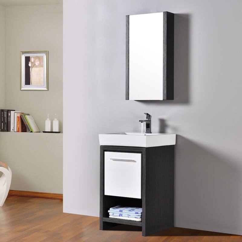 Solid Wood Bathroom Vanity with Mirror Medicine Cabinet