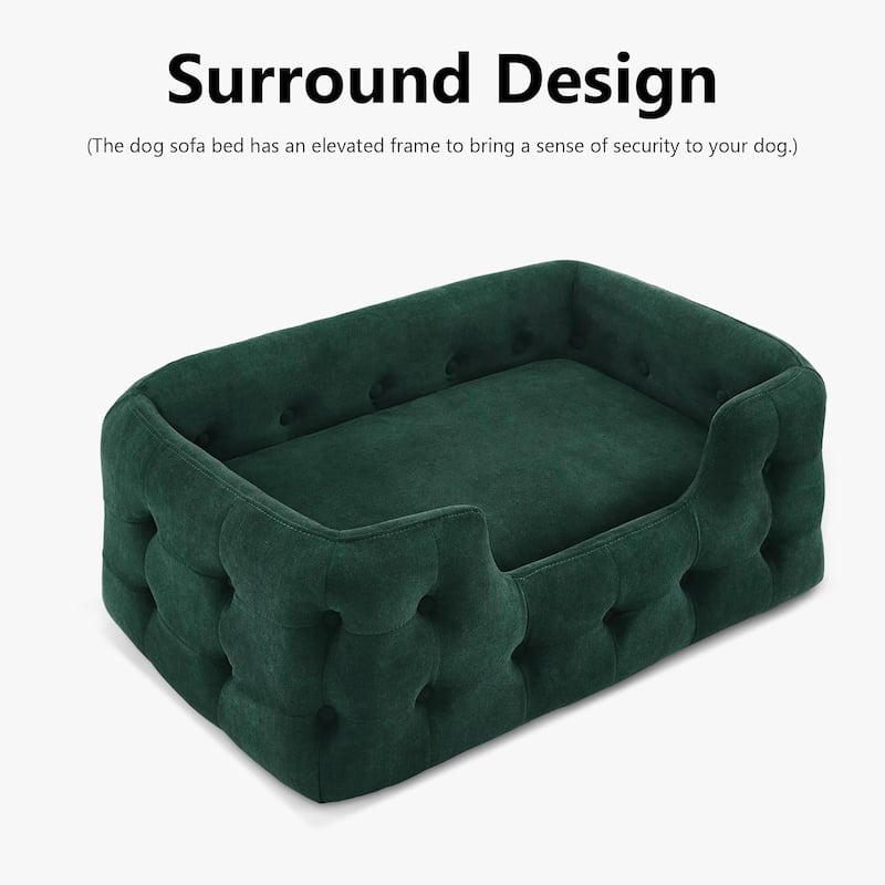 MCombo Dog Sofa Bed with Washable Cushion Cover for Small Medium Dogs, Fabric 0553 - 33.6" x 21.7"