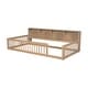 preview thumbnail 17 of 34, Twin XL Size Floor Bed with Storage Shelves and USB Ports, Wooden Montessori Bed Daybed with Fence Guardrails for Kids