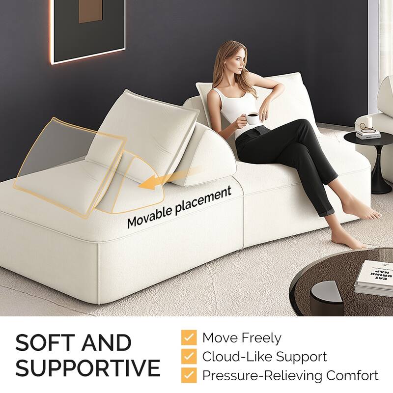 Luxury Oversized Modular Sectional Sofa,139" Chenille Upholstered Couch with Removable Backrests, Convertible Chaise Lounge