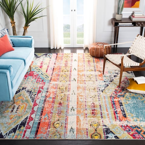 SAFAVIEH Madison Kasimira Abstract Boho Distressed Rug