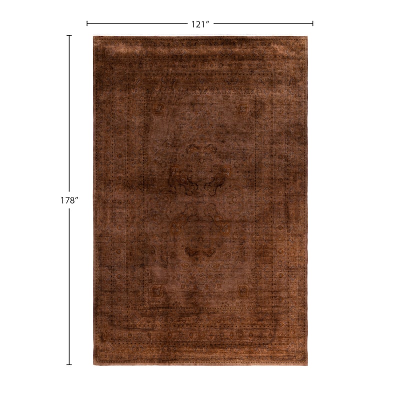 Overdyed One-of-a-Kind Hand-Knotted Area Rug - Brown - 10' 1" x 14' 10"