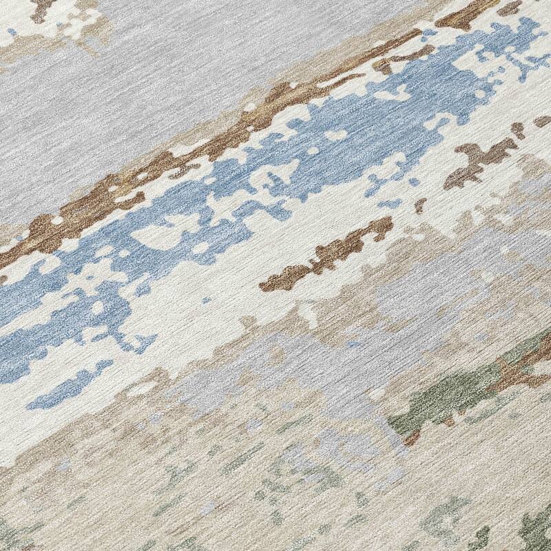 Machine Washable Indoor/ Outdoor Modern Buena Chantille Rug