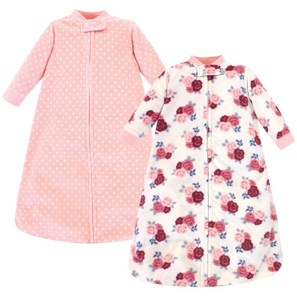 slide 1 of 1, Hudson Baby Infant Girl Long-Sleeve Fleece Sleeping Bag, Floral 0-6 Months - Floral