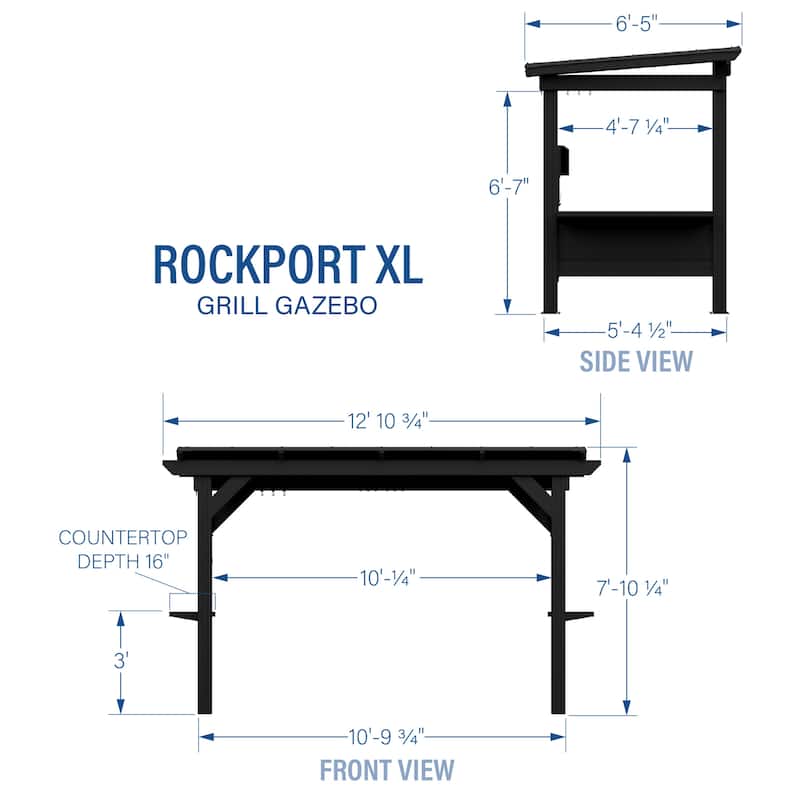 Backyard Discovery Rockport XL 12x6' Galvanized Steel BBQ Grill Gazebo