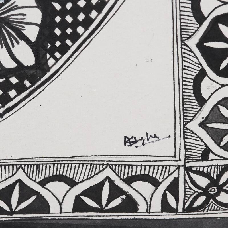 Novica Handmade Serene Buddha Madhubani Painting