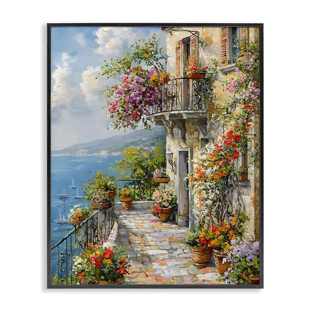 Stupell Botanical Lined Seaside Framed Giclee Art Design By Franklyn Gregory