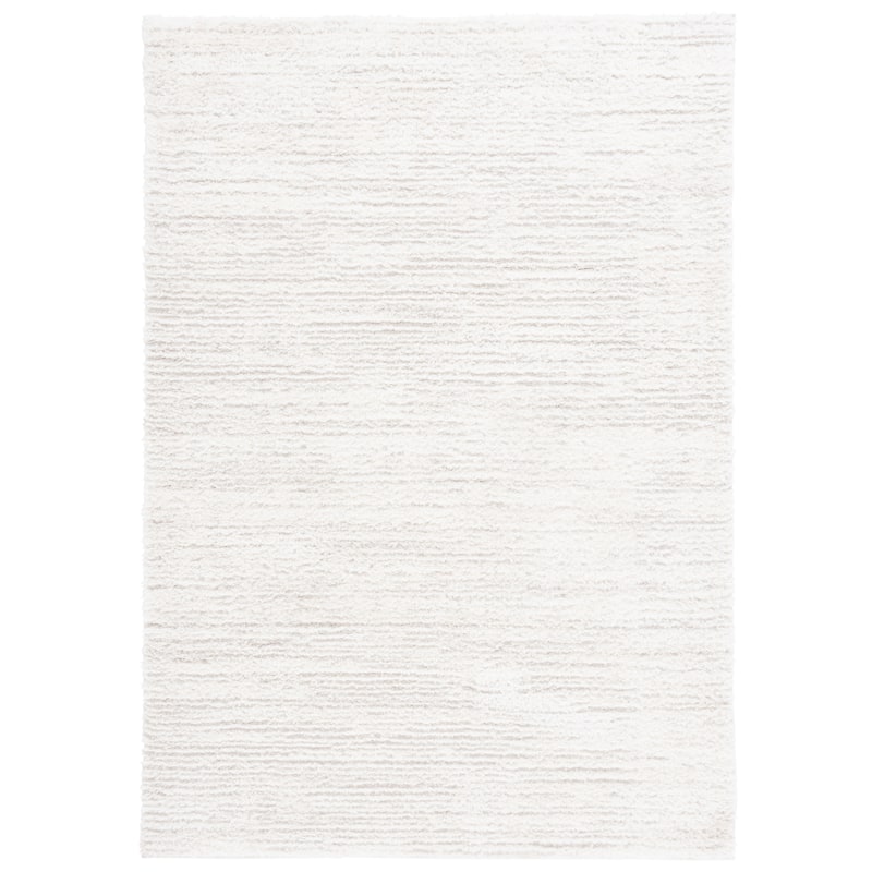 SAFAVIEH Tahoe Shag Mahala Abstract 1.2-inch Thick Rug - 6'7" Square - Ivory/Taupe