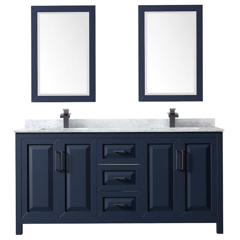 Wyndham Collection Daria 72" Free Standing Double Vanity Set with MDF
