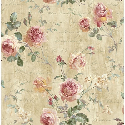 Seabrook Designs Charleston Floral Unpasted Wallpaper