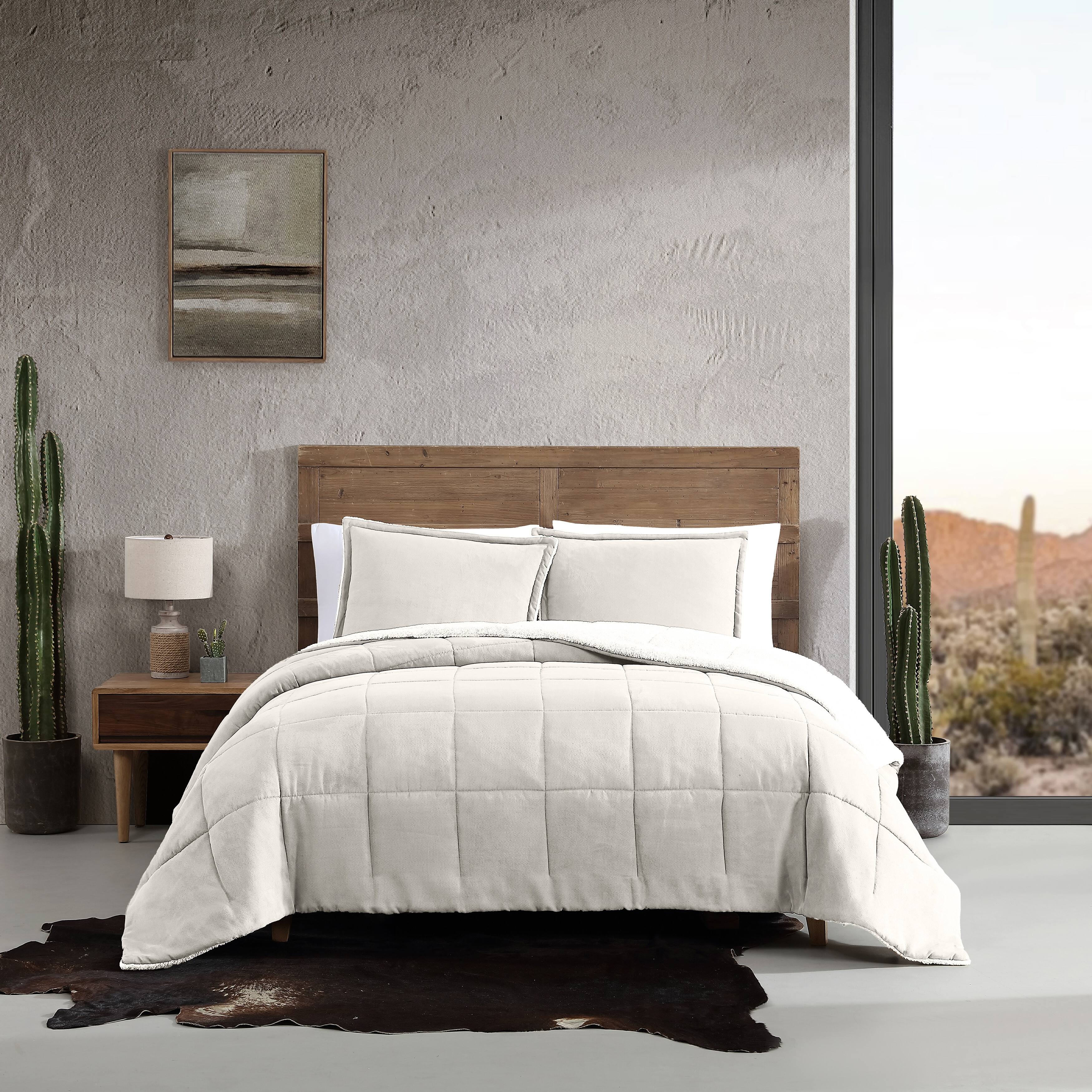 Wrangler Legendary Solid Microsuede/Sherpa Reversible Comforter Set