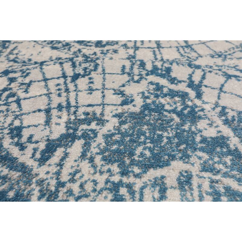 Modern Abstract Map Oriental Polypropylene Area Rug