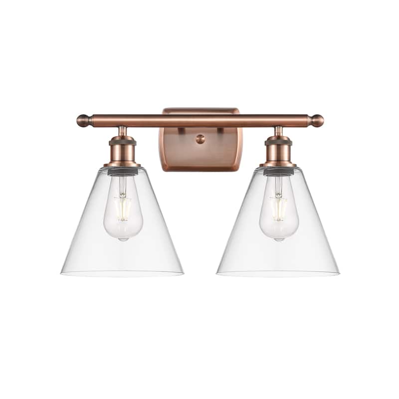 Innovations Lighting 516-2W-11-18 Berkshire Vanity Berkshire 2 Light - Antique Copper / Clear