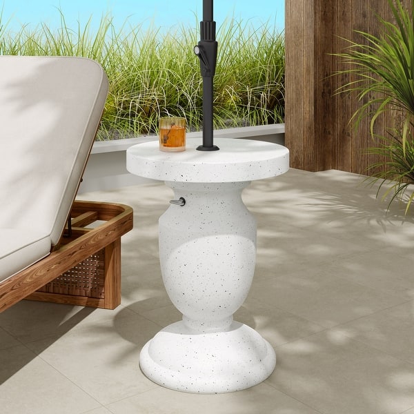 concrete base for patio umbrella 20 lb Round Stand Resin D2 3/16" Compatible only with Grande and Supreme models DIY Cheap Simple Modern Concrete