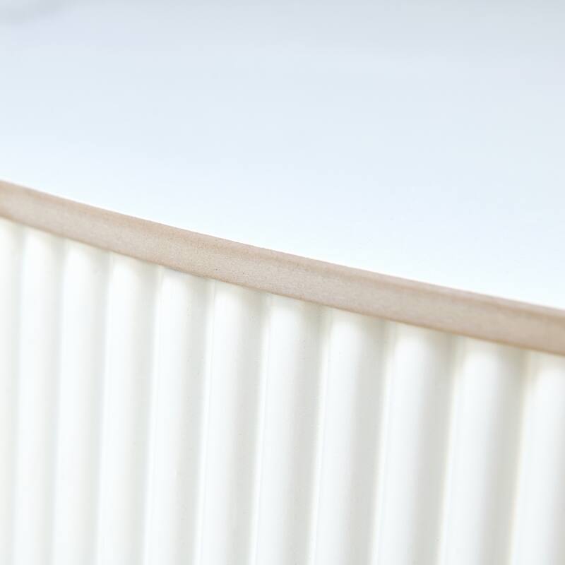 Modern Round Movable Coffee Table with Casters, 2 Drawers, Marble Pattern Sintered Stone Top, 29.5"