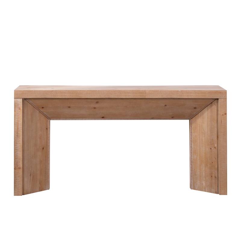 62" Modern Rustic Console Table - Solid-Look Engineered Wood Entryway Table