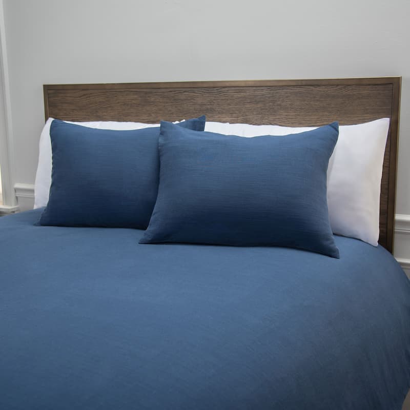 Rizzy Home Blackberry Grove Woven Cotton Comforter Set - Navy Blue - King