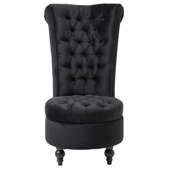 black tufted chair