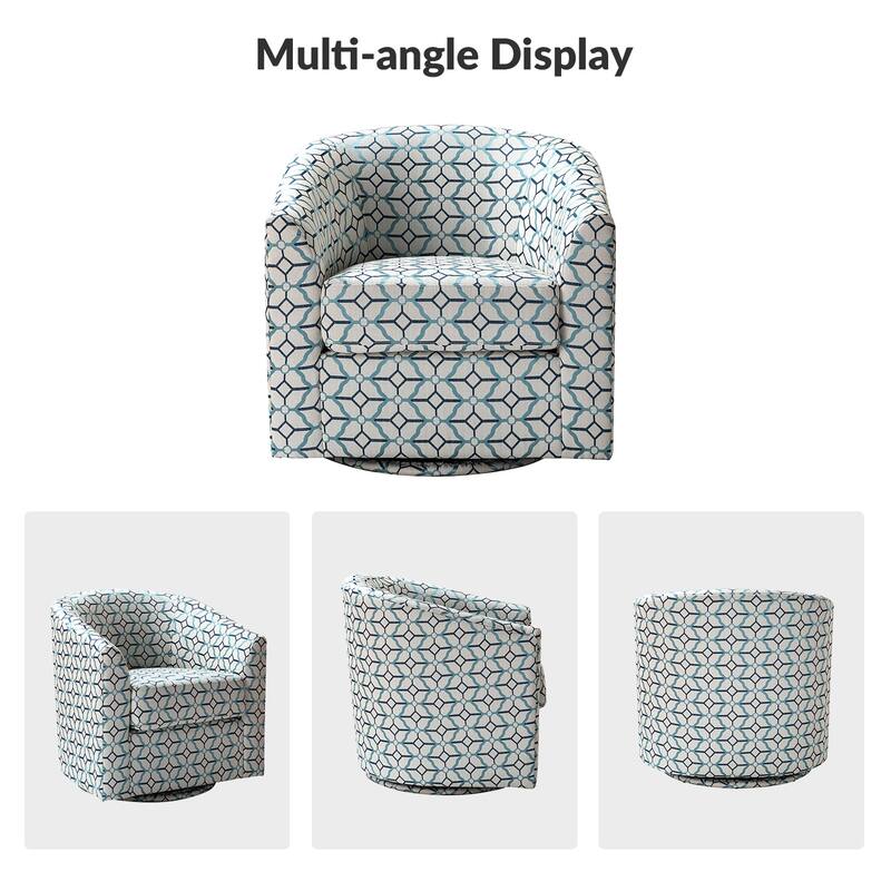 Cuenca Modern Upholstered Barrel Chair with Swivel Base