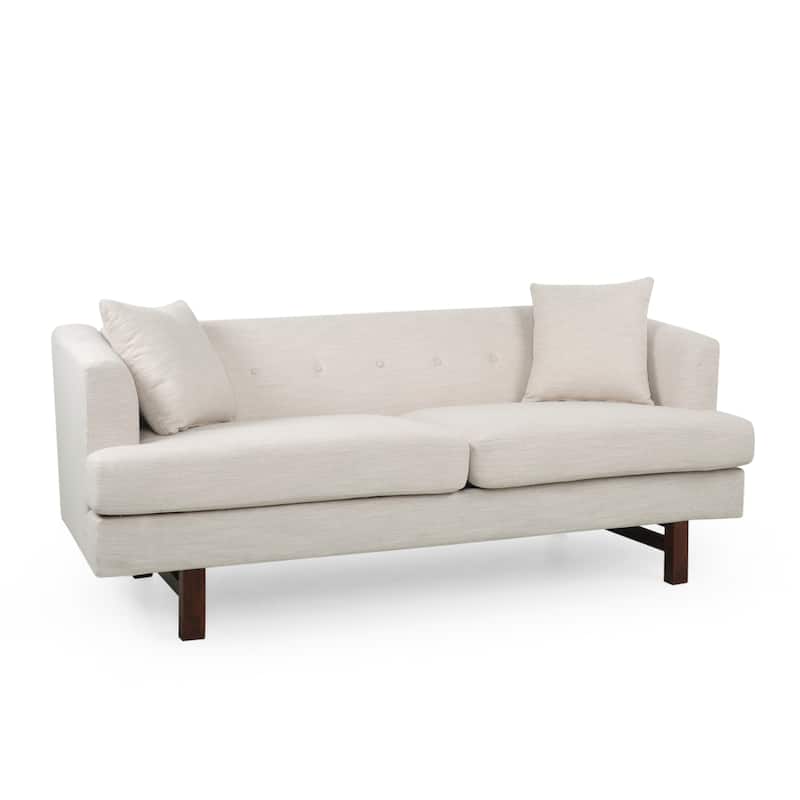 73.5" Loveseat, Family Room Fabric Sofa, Tufted Upholstered Arm Couch with Wood Legs for Living Room Bedroom