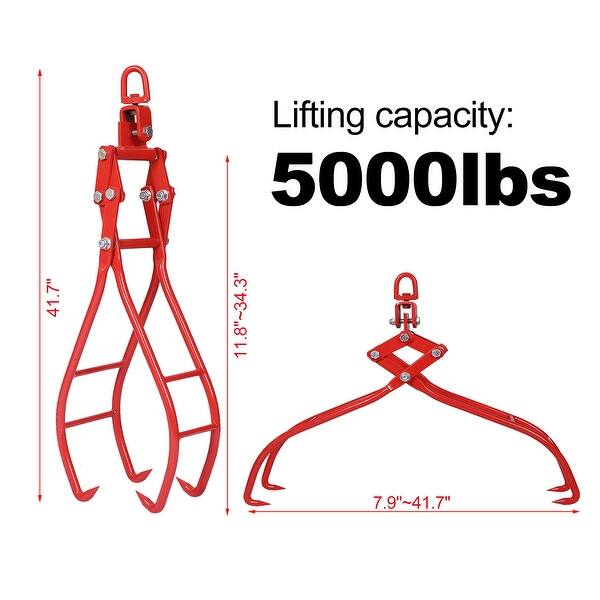 36 in. Heavy-Duty Solid Steel 4 Claw Lumber Log Lifting Logging Tongs Grabber