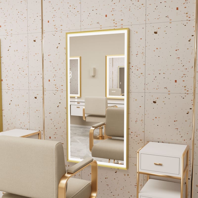 LED Bathroom Mirror Aluminum Framed Anti-Fog Stepless Dimmable Memory