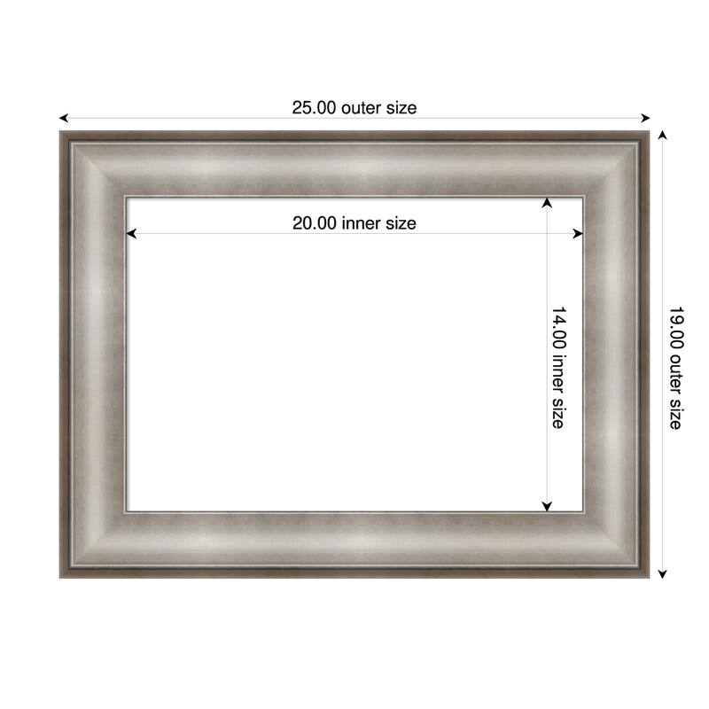 Amanti Art Imperial Silver Framed Dry Erase Magnetic Board - 25 x 19 in - Imperial Silver