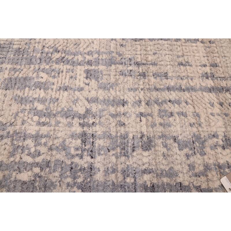 ECARPETGALLERY Hand Loomed Elysian Light Grey Wool Rug - 8'0 x 9'11
