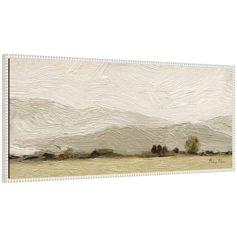 Kate and Laurel Petit Views No 8 Panel by Mackenzie Nelson Framed Canvas Wall Art Print - 40 x 18 - White