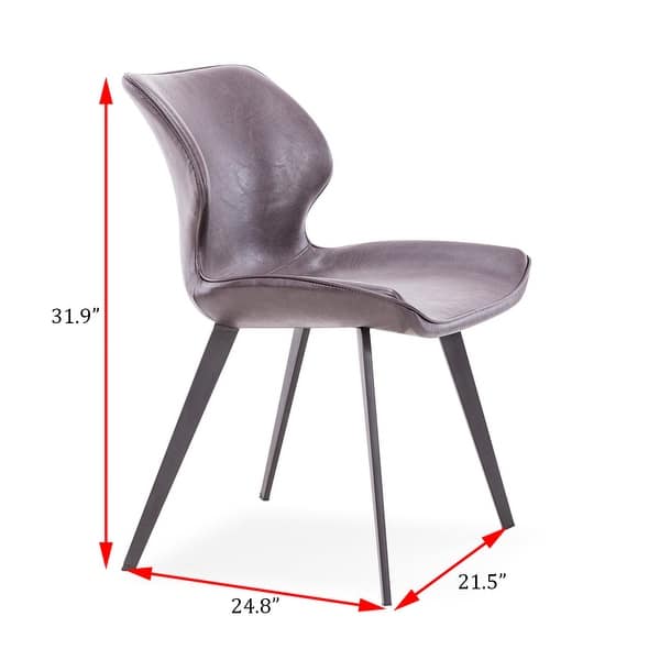 Bucket Shaped Modern Eco-Leather Dining Chair (Set of 2) - Bed Bath ...