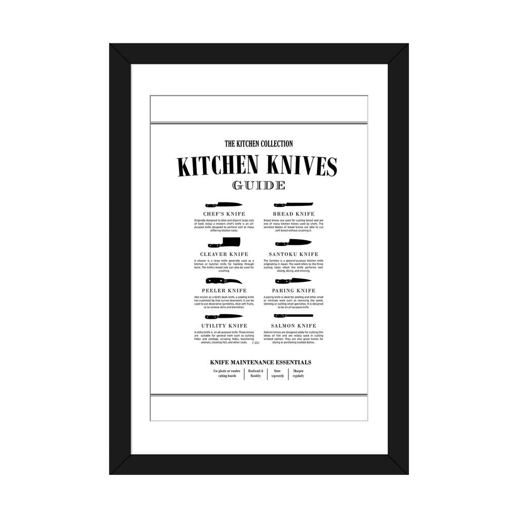 iCanvas "Kitchen Knives Chart" by Alchera Design Posters