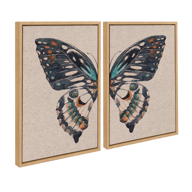 Sylvie Boho Butterfly Framed Canvas Art by Creative Bunch Studio
