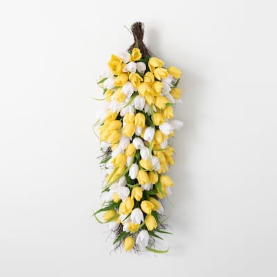 Sullivans Artificial Full Flowering Tulip Swag 33"H Multicolored - Yellow - 11.5"L x 4"W x 33"H