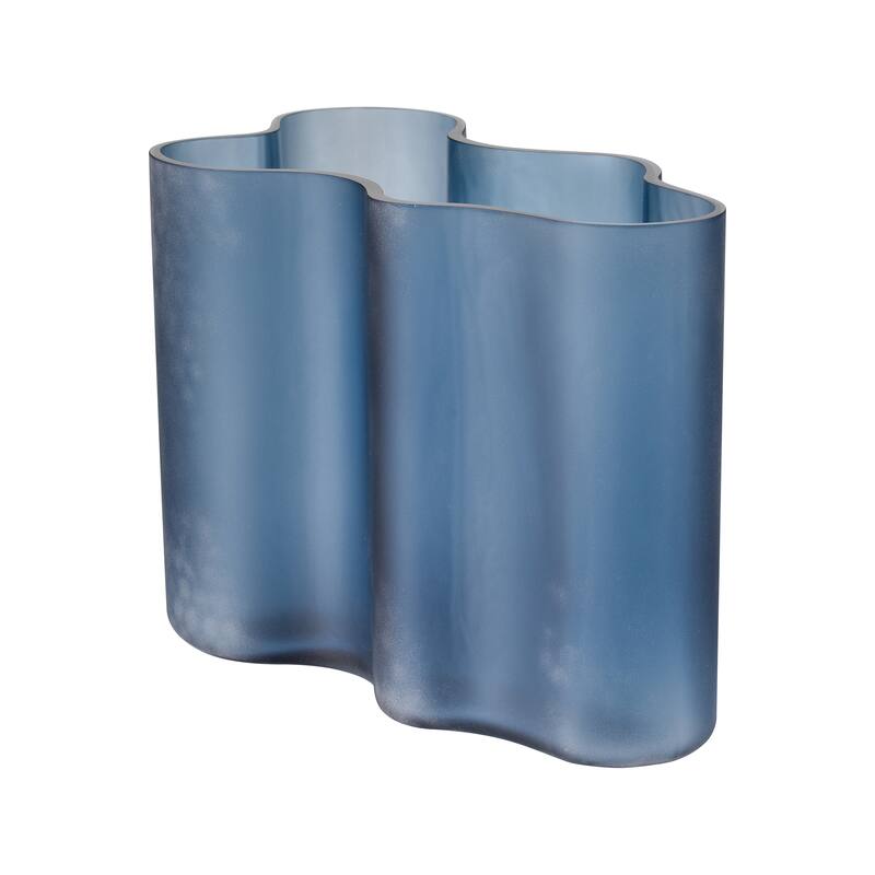 Elk Home Glennon Navy Finish Glass 12 Inch Wide Vase