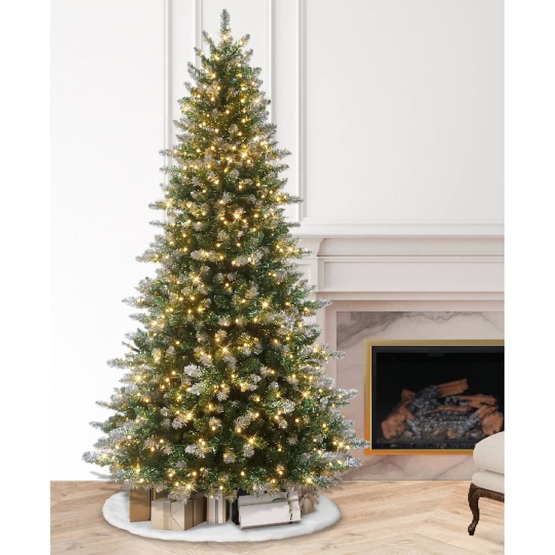 7.5ft Pre-lit Glistening Acadia Spruce,1709 Branch Tips, 500 Warm White LED Lights