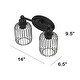 preview thumbnail 3 of 2, Open Cage Industrial 2-Light Uplight Downlight Vanity Wall Sconce - 14" - Black