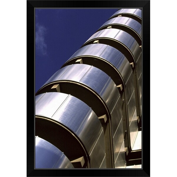 "An abstract view of The Lloyds Building in the heart of London's financial district" Black Framed Print