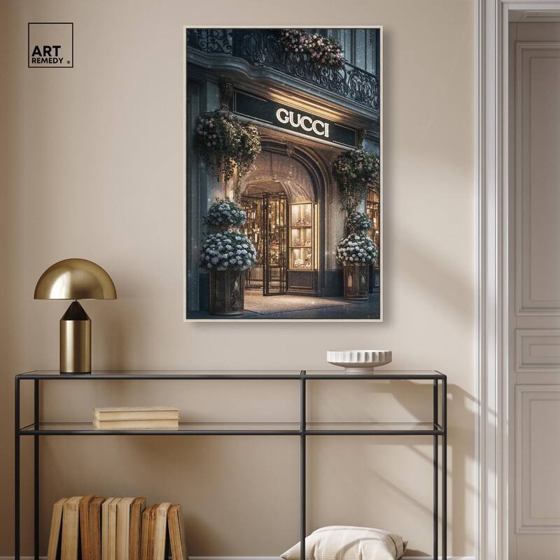 Illuminated Luxury Store Canvas by Art Remedy