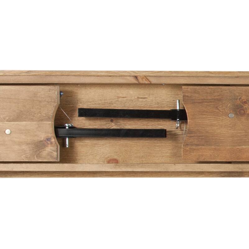 8' x 12" Antique Rustic Solid Pine Folding Farm Bench with 3 Legs