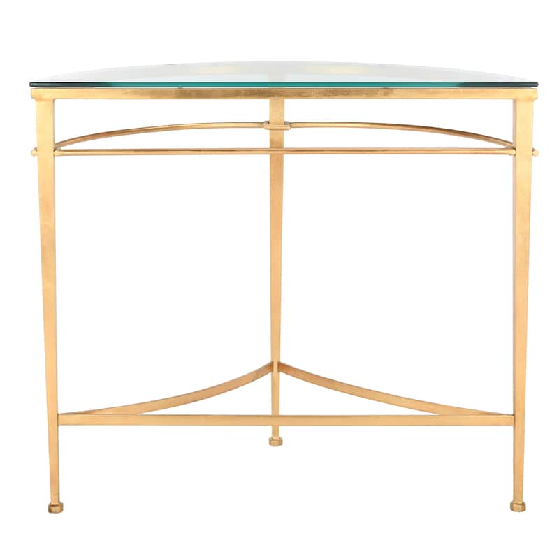 SAFAVIEH Couture Zelda Antique Gold Glass Console Table - 36 In W x 15 In D x 31 In H - 36Wx15Dx31H