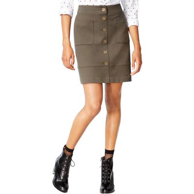 Maison Jules Womens Button-Front Knit Pencil Skirt