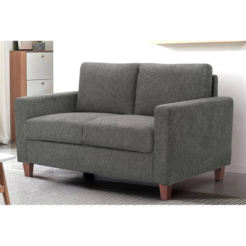 US Pride Furniture Miles Mid Century Modern Loveseat 2 Seater Sofa Couch with Reversible Back Pillows Large