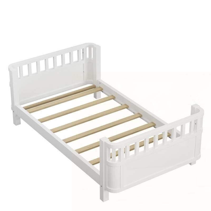Wood Low Profile Bed with Rails
