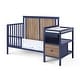 preview thumbnail 5 of 7, Midnight Blue and Vintage Walnut Connelly 4-in-1 Crib and Changer Combo