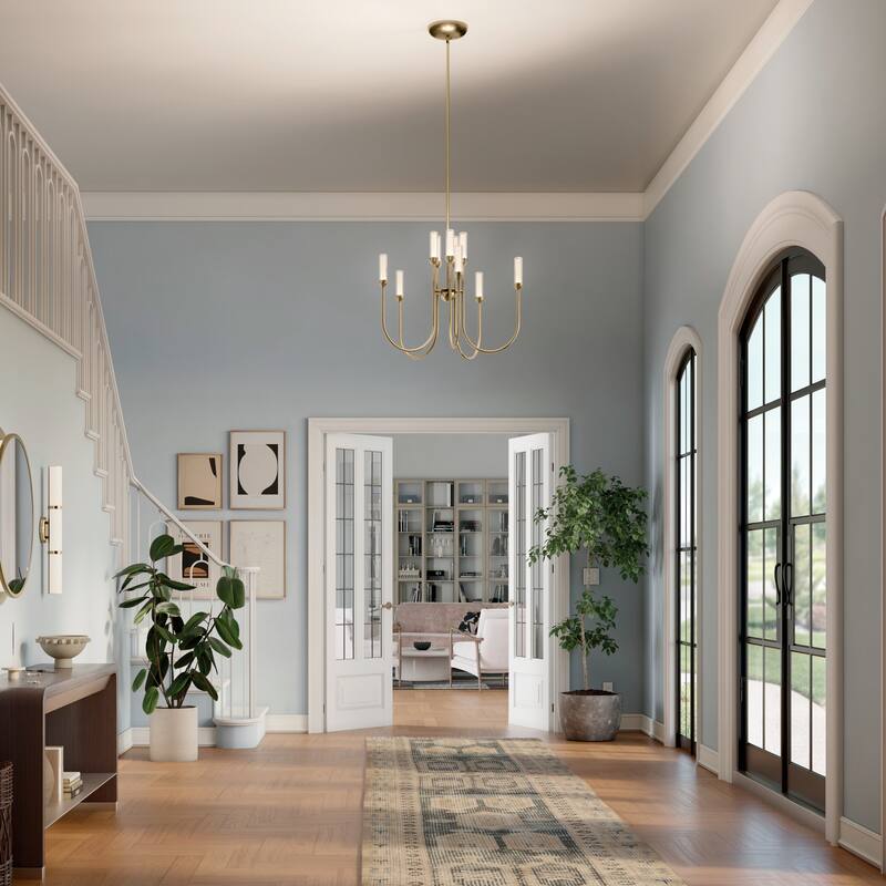 Moraine 30 Inch LED 10 Light 2-Tier Chandelier in Champagne Bronze