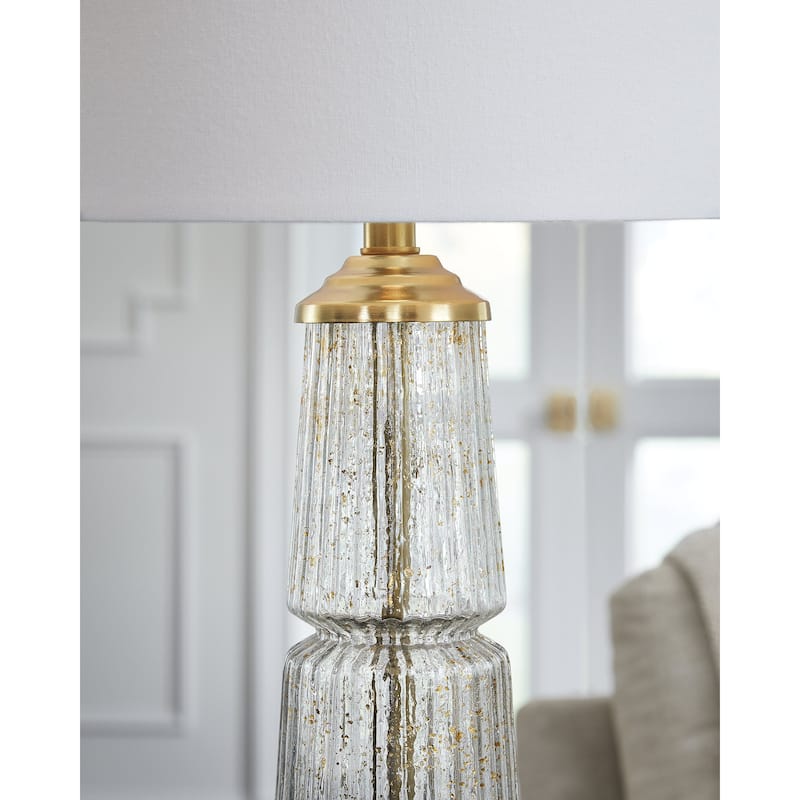 Signature Design by Ashley Bakersboro Clear/Gold Table Lamp - 16.63" W x 16.63" D x 33.75" H