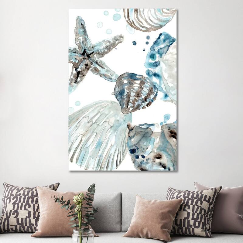 iCanvas "Cerulean Seashells II" by June Erica Vess Canvas Print