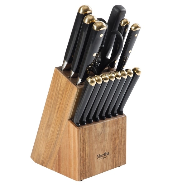 Martha Stewart 16 Piece Lockton Stainless Steel Cutlery Acacia