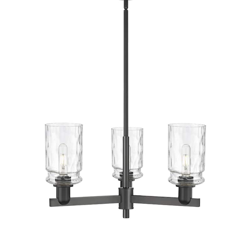 Innovations Lighting 716-3CR-12-27 Candor Chandelier Candor 3 Light - Matte Black / Clear Waterglass